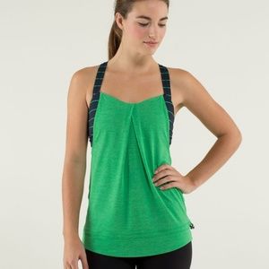 Lululemon Rest Less Tank Green Stripe